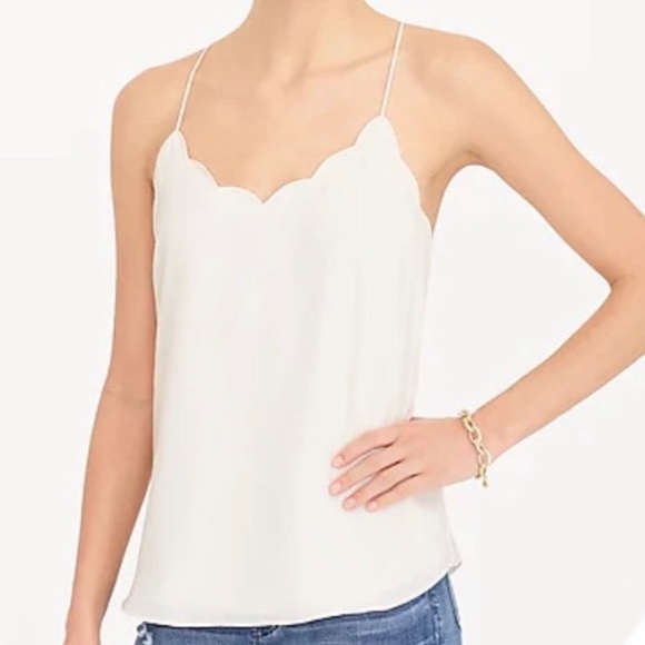 NWT! J. Crew Scalloped Cami Top, Black, Size 2 - Picture 7 of 15